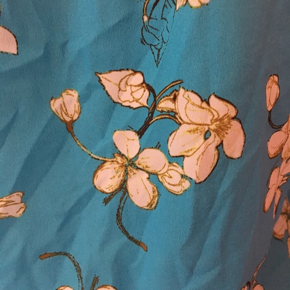 LOFT Blue Floral Print Blouse - Picture 5 of 6