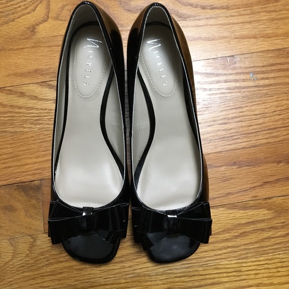 Nickels Black Bow Heels - Picture 1 of 3