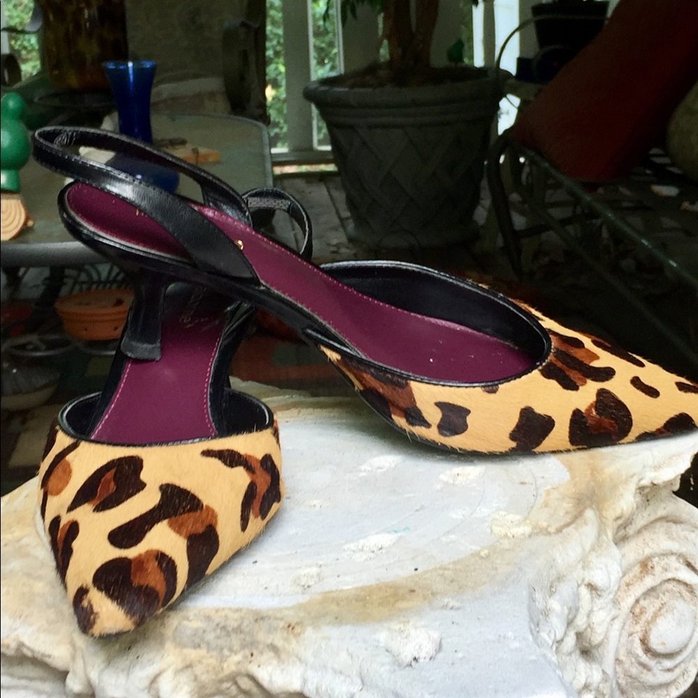 Versatile leopard calf-hair kitten heels!🐆