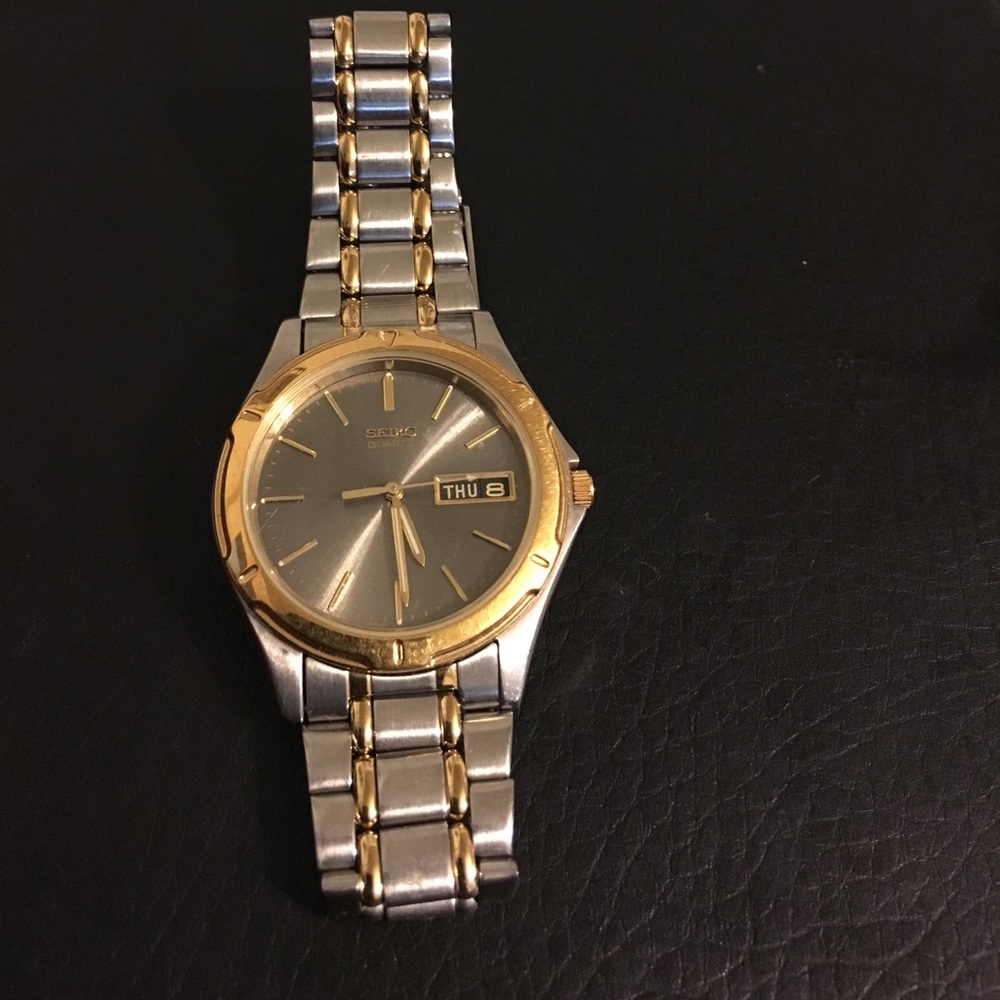Silver and gold men's Seiko watch
