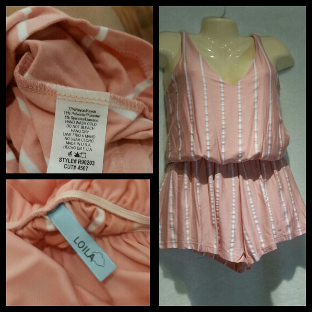 Size M 💟PINK WHITE ROMPER 💟 - Picture 3 of 5