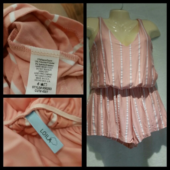 Size M 💟PINK WHITE ROMPER 💟 - Picture 3 of 5