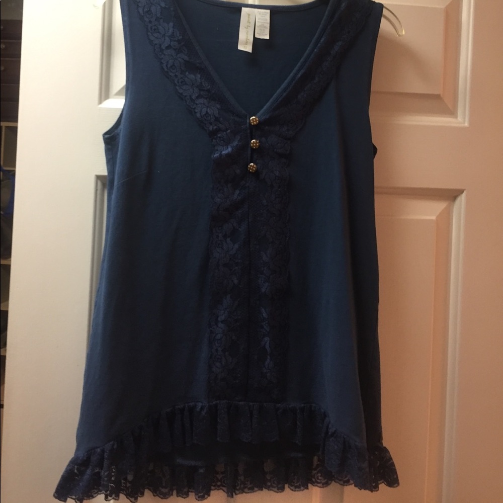 Matilda Jane Paint by Numbers Blue Tank - XS