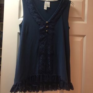 Matilda Jane Paint by Numbers Blue Tank - XS