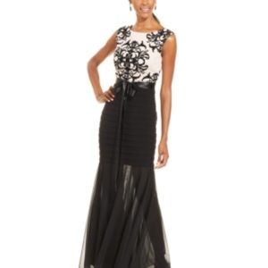 Betsy & Adam embroidered mermaid bandage dress