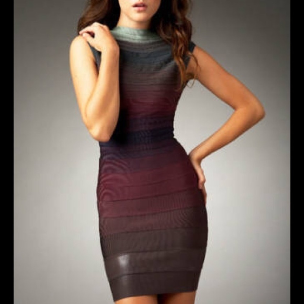 Herve Leger ombré bandage dress