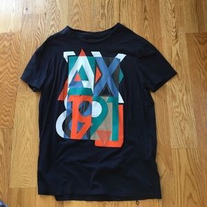 Armani blue graphic tee, size large.