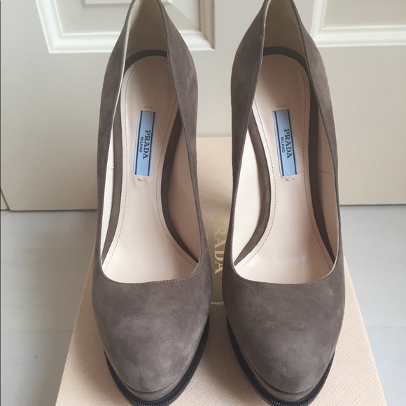 LIGHTLY USED Prada suede platform heels! - Picture 3 of 4