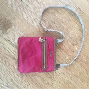 Michael Kors pink nylon cross-body bag