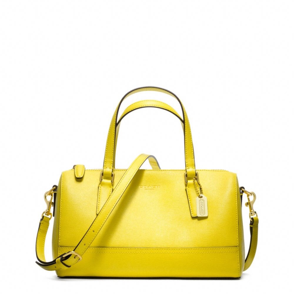 Coach Saffiano Leather Mini Satchel in Honeybee