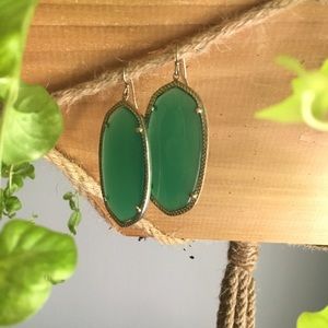 Kendra Scott emerald green drop earrings