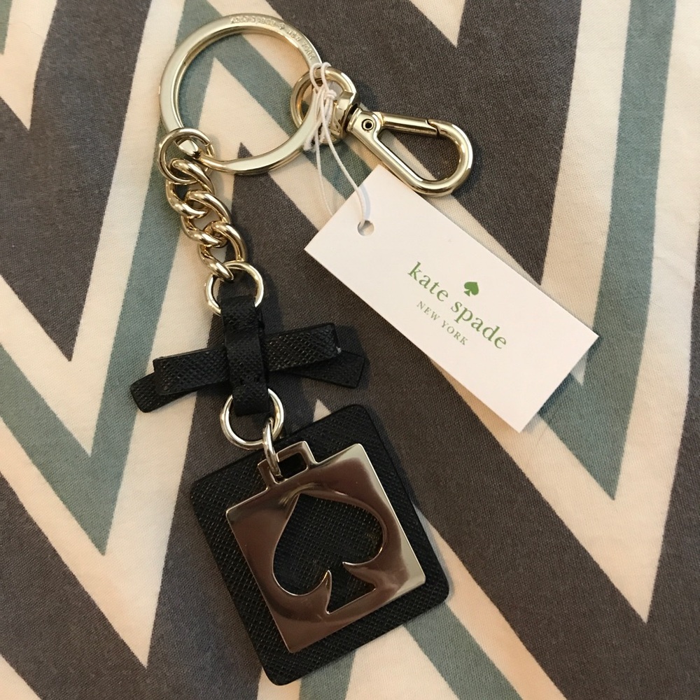 NWT Black Kate Spade Keychain