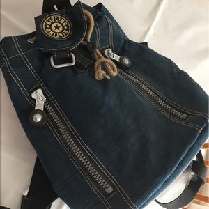 Kipling canvas camera bag/backpack navy blue