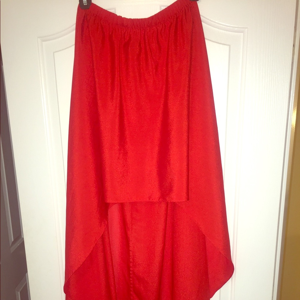 MM couture Red high low skirt
