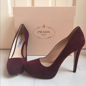 NEW Prada burgundy suede heels! Beautiful!