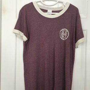 PINK Varsity Crew Tee. Size L. Light Plum color.