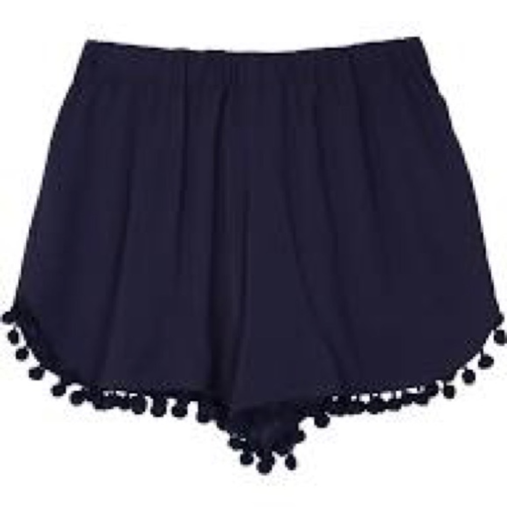 Navy Pom Pom flowy shorts!! (Size 10) super cute!!
