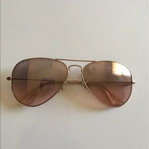 Women's Ray Ban Rose gold aviator glasses