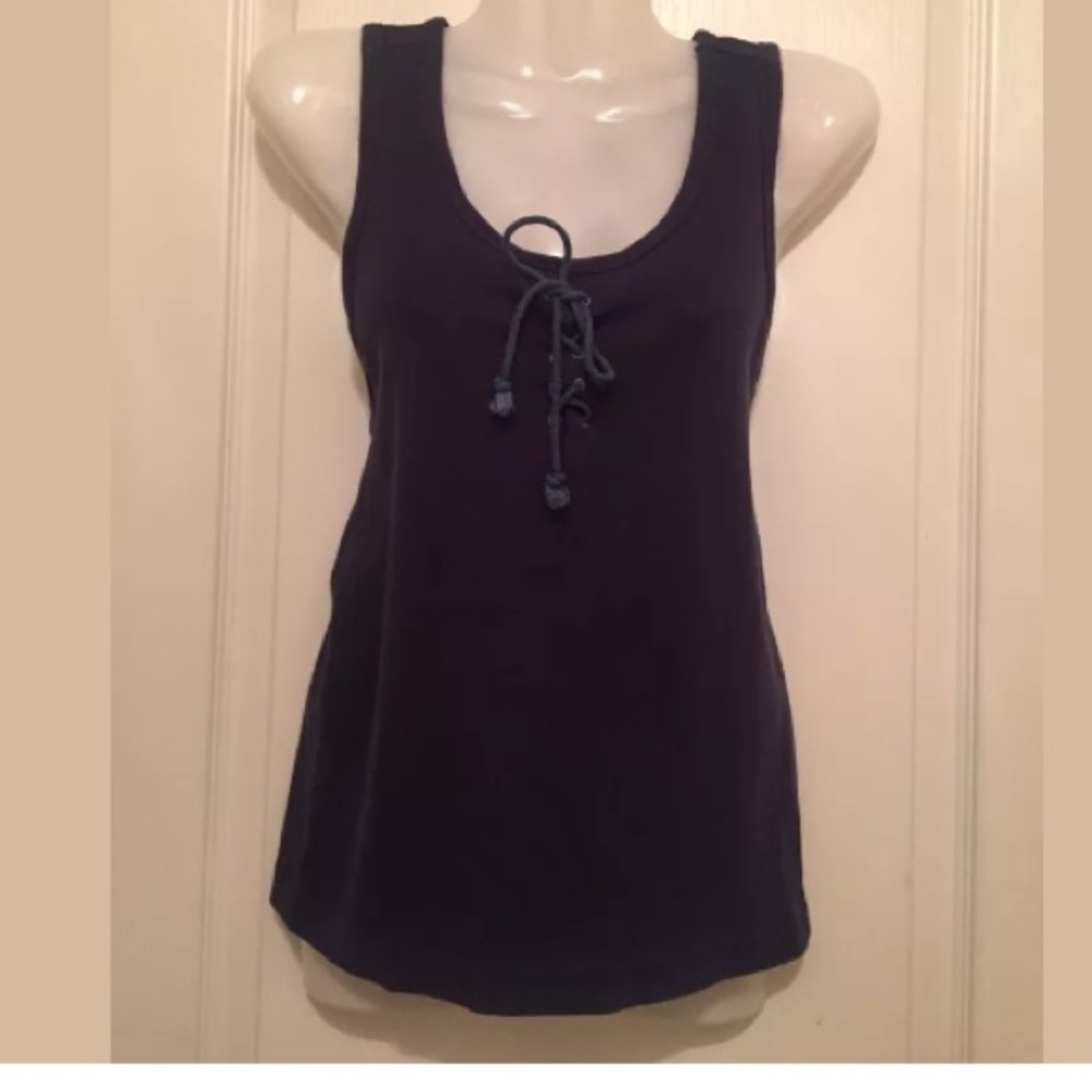Vintage ESPRIT Tie-Front Blue Racerback Tank