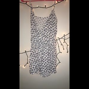 Navy blue & white romper