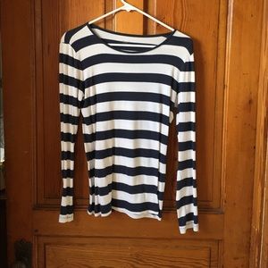 Gap navy and white striped shirt