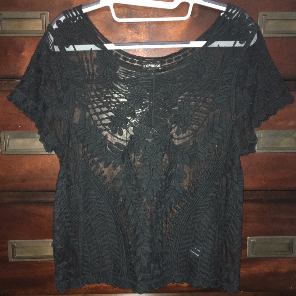 Express Lace and Mesh floral top