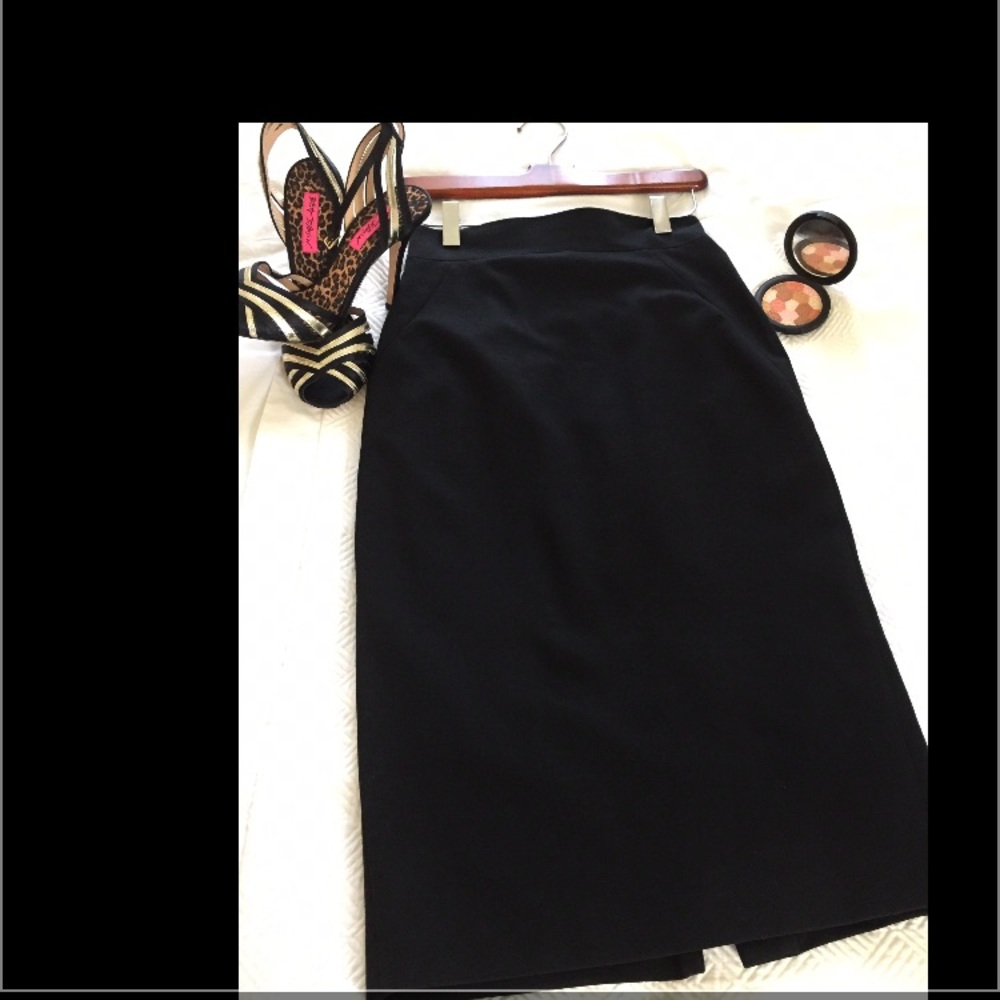 Jupe Elie Tahari Lelia Noire – Taille 0 – Coupe Crayon, Métallisée