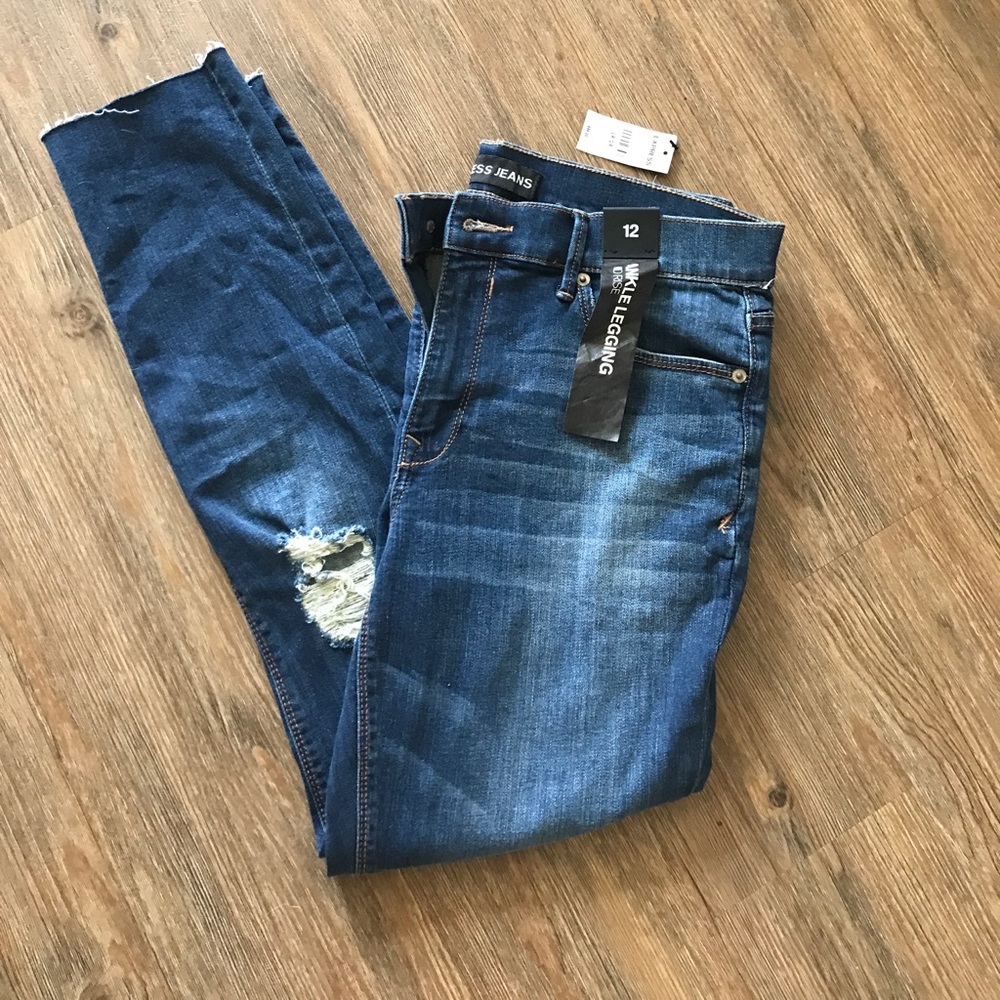 Express ripped skinny jeans