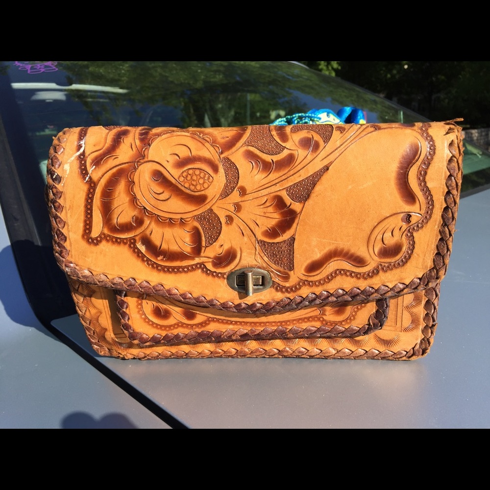 Leather clutch purse