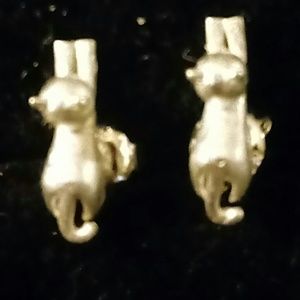 Stretching Kitten Earrings