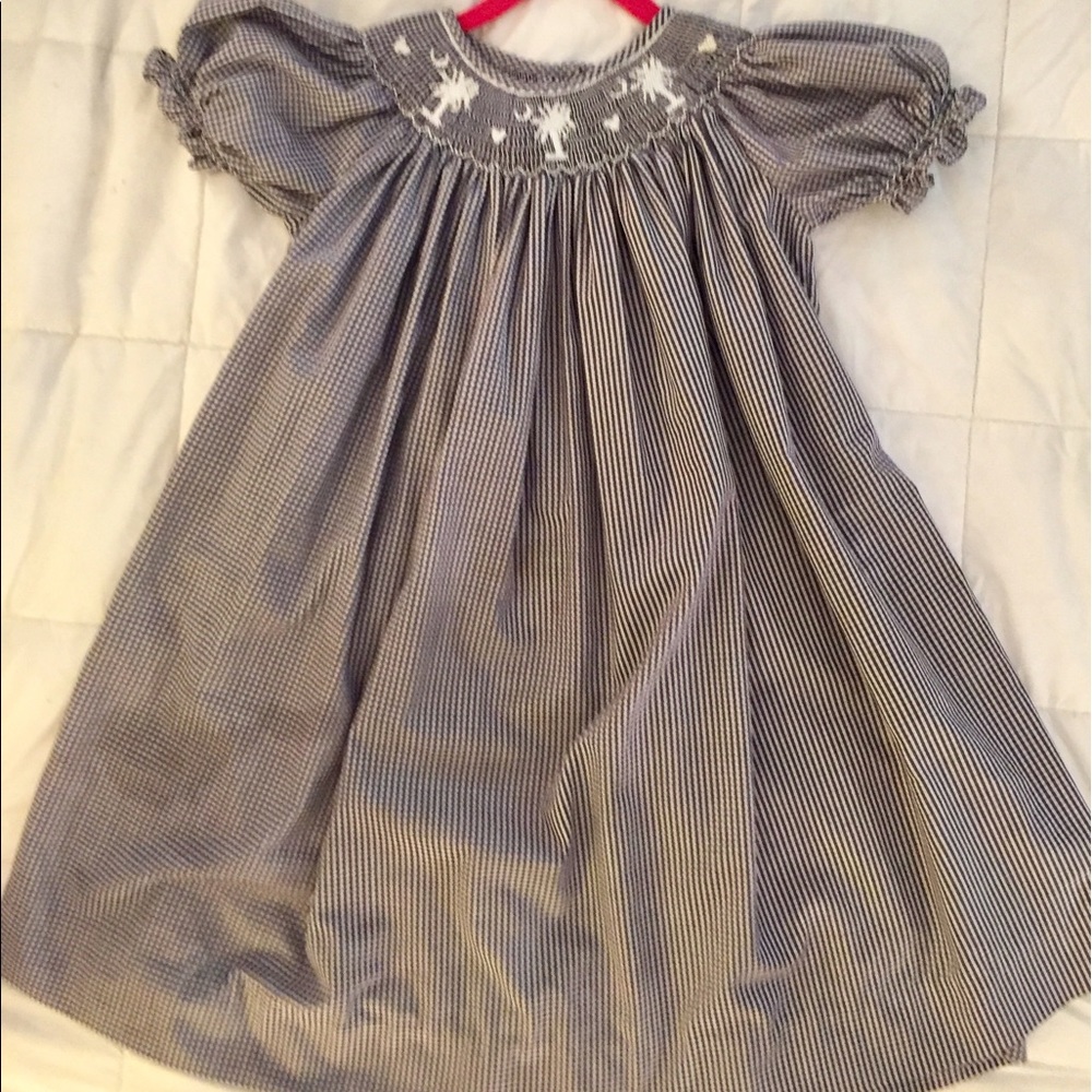 Darling embroidered, smocked Bishop dress