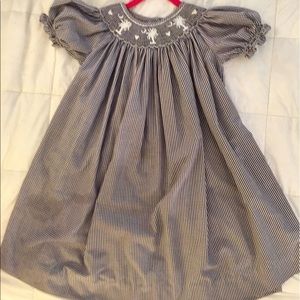 Darling embroidered, smocked Bishop dress