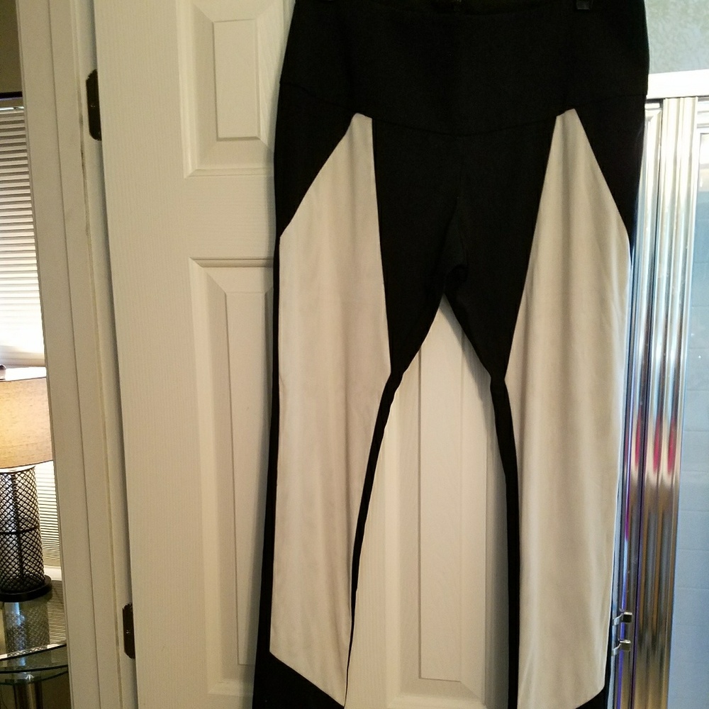 Black and cream trousers