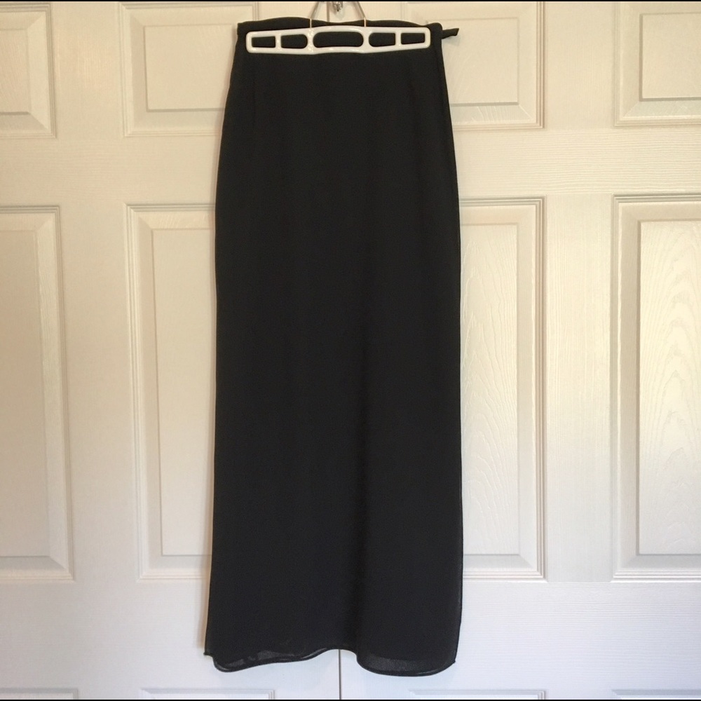 Ankle length black skirt