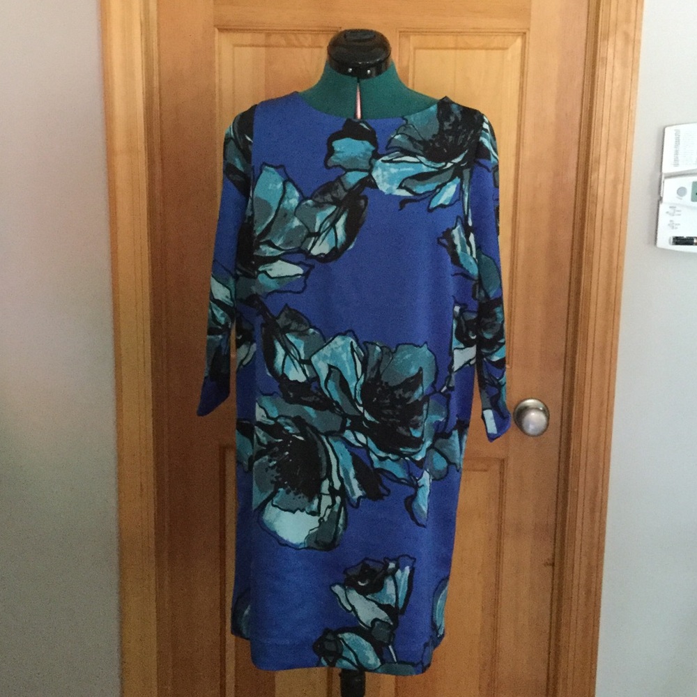 The Limited blue floral polyester dress NWOT