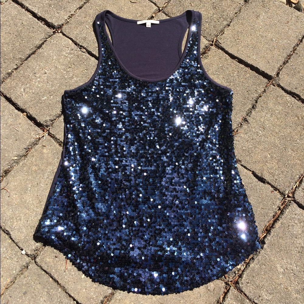 Navy Sequined Tank