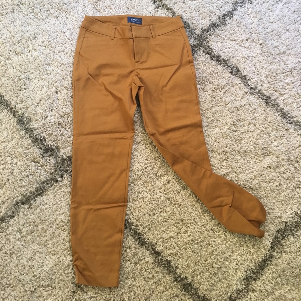 Tan Old Navy Pixie Pants.