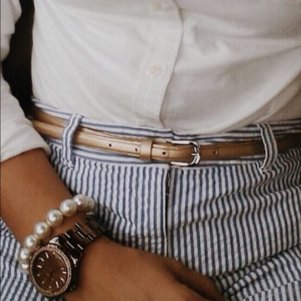 Talbots blue/white stripe seersucker pants