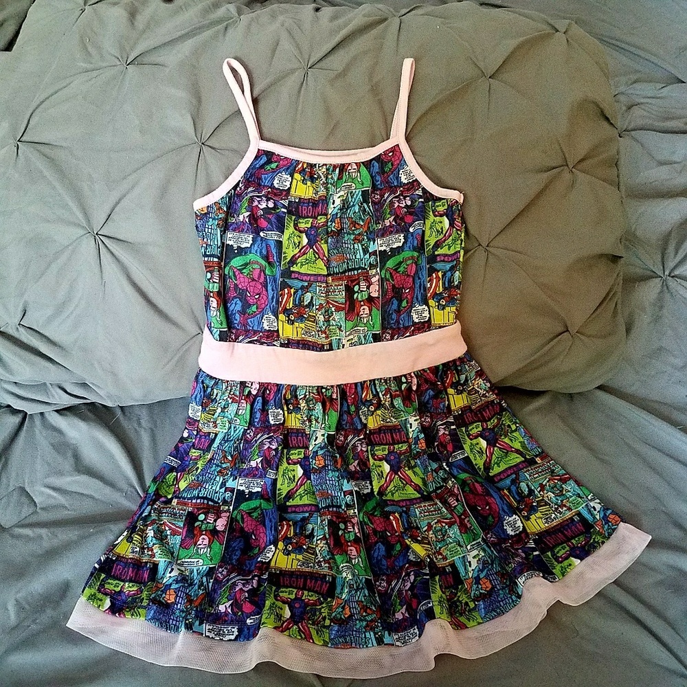 Marvel kids comic book dress