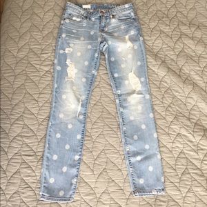 GAP Always Skinny Jeans Polka Dot Distressed Sz 27