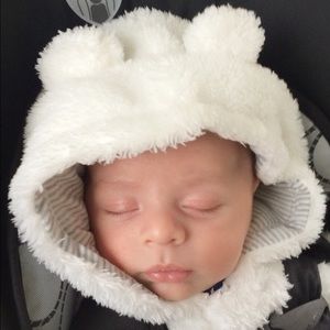 Carter's One Piece  White Cozy Bear Bunting