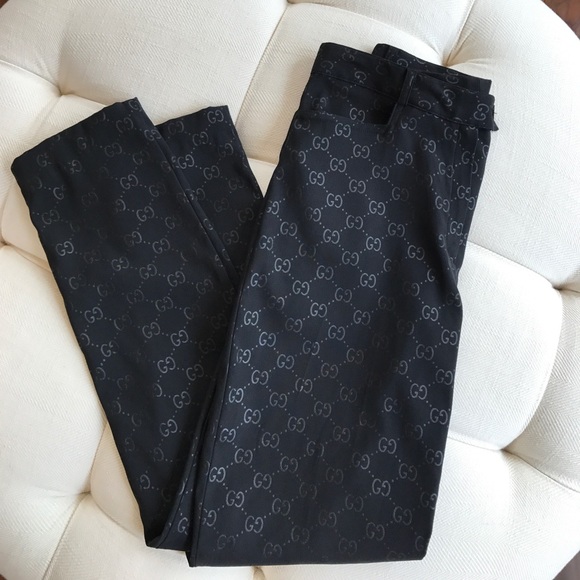 gucci monogram trousers