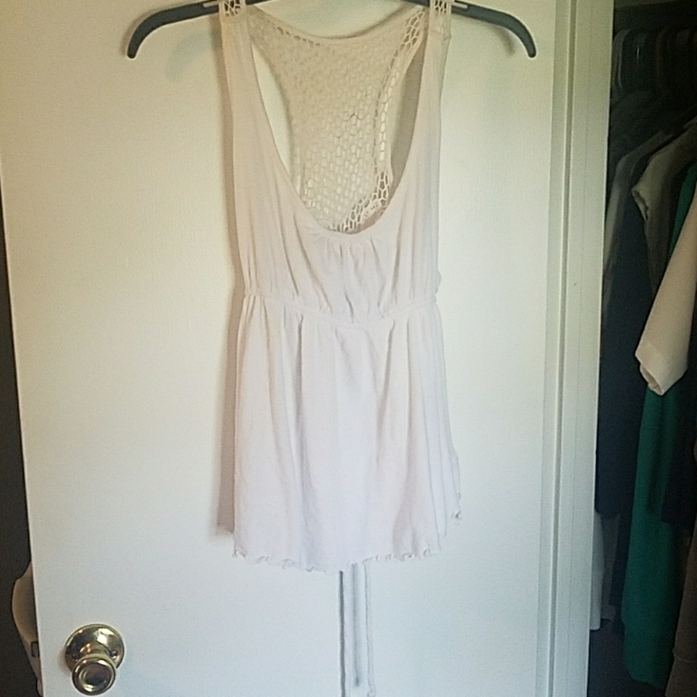lace tie back tank