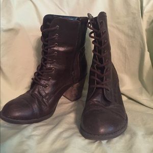 Diba Brown leather, heeled boots
