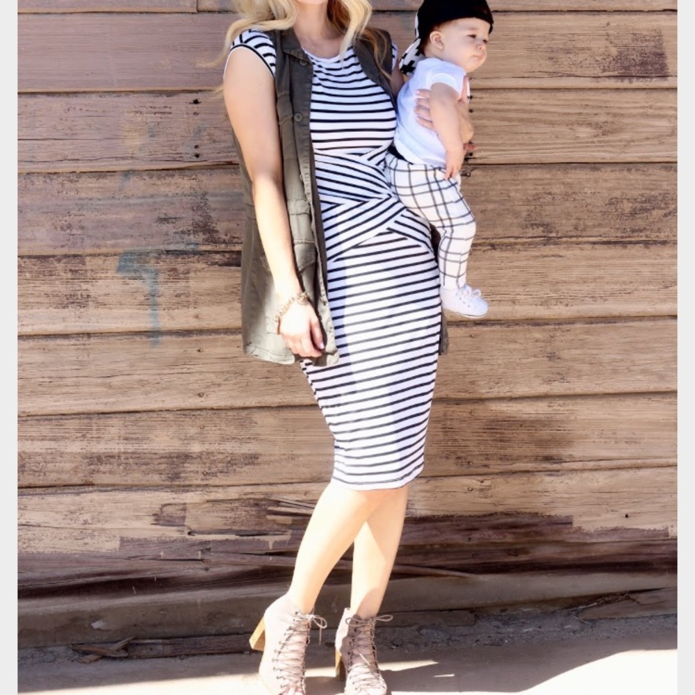 Black/White Striped Dress