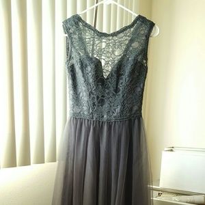 Full length wedding guest dress