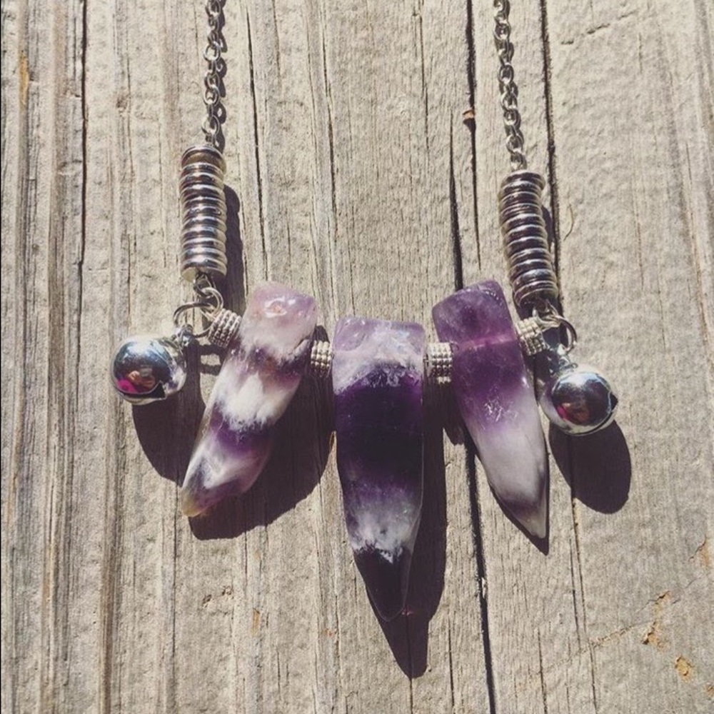 Real amethyst crystal pendant