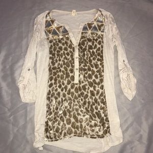 Anthropologie Blouse with Sequins Detailing