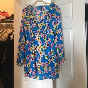 Lulus long/ sleeve bright flower pattern dress