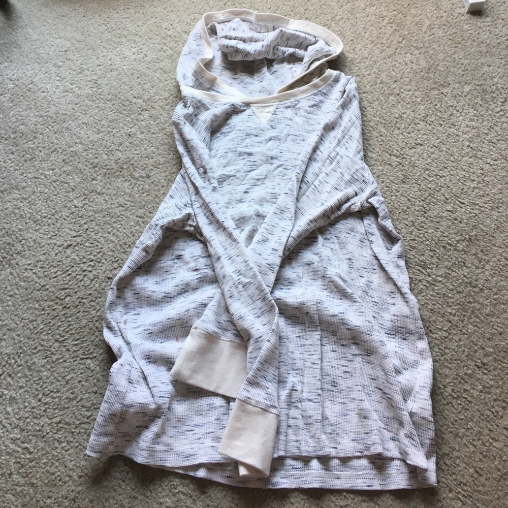 Waffle knit hooded sweatshirt